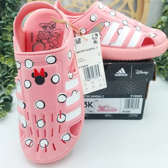 Adidas Disney Minnie Mouse New Water Sandals Girls Size 13, New in Box, NWT